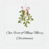 Gepersonaliseerde eerste getrouwde kerst ornament (Achterkant)