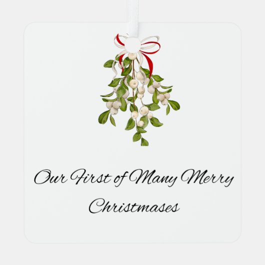 Gepersonaliseerde eerste getrouwde kerst ornament (Achterkant)