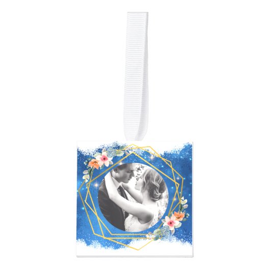 Gepersonaliseerde eerste getrouwde kerst ornament (Voorkant)