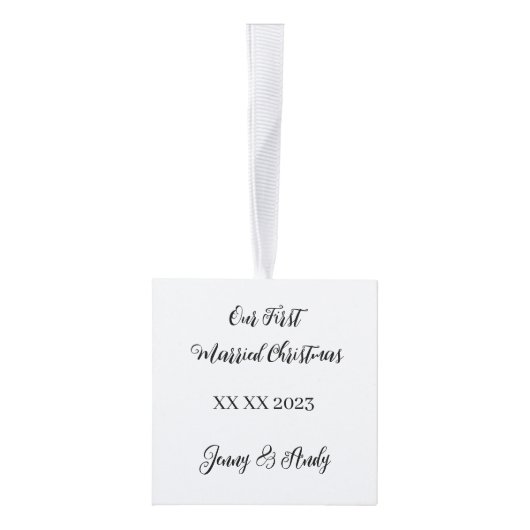 Gepersonaliseerde eerste getrouwde kerst ornament (Rechts)