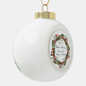 Gepersonaliseerde eerste getrouwde kerst ornament (Links)
