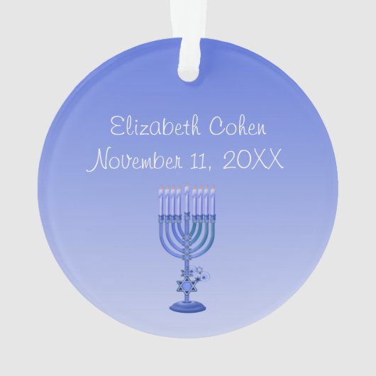 Gepersonaliseerde Eerste Hanukkah Ornament (achterkant)