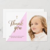 Gepersonaliseerde Eerste Heilige Communie Dank u k Bedankkaart (Voorkant / Achterkant)