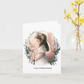 Gepersonaliseerde eerste heilige communie Kaart vo (Gele Bloem)