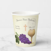 Gepersonaliseerde Eerste Heilige Communie Papieren Bekers (Achterkant)