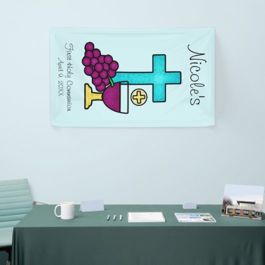Gepersonaliseerde Eerste Heilige Communie Spandoek (Beurs)