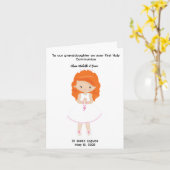 Gepersonaliseerde Eerste Heilige Communie voor mei Kaart (Gele Bloem)