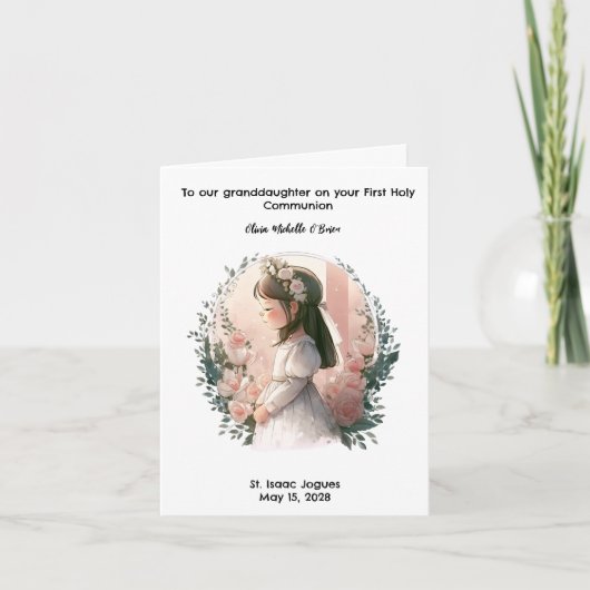 Gepersonaliseerde Eerste Heilige Communie voor mei Kaart (Voorkant)
