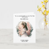 Gepersonaliseerde Eerste Heilige Communie voor mei Kaart (Gele Bloem)