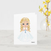 Gepersonaliseerde Eerste Heilige Communie voor mei Kaart (Gele Bloem)