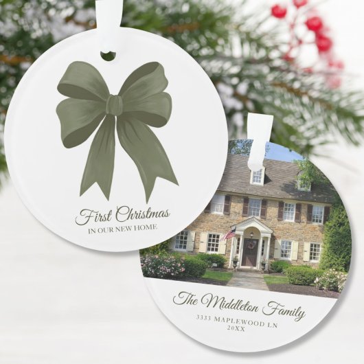 Gepersonaliseerde Eerste Huis Nieuwe Huis Foto Ker Ornament