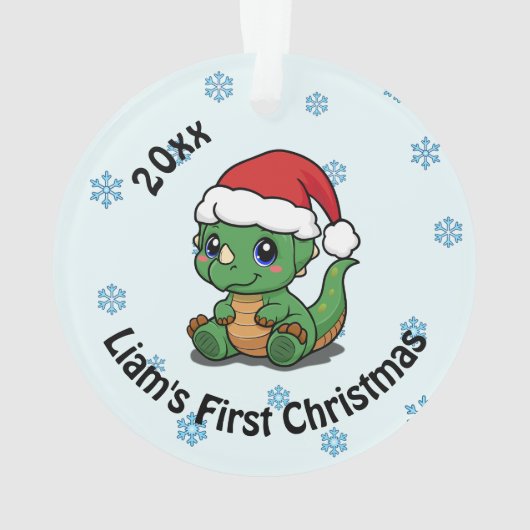 Gepersonaliseerde eerste kerst acryl Ornament (achterkant)