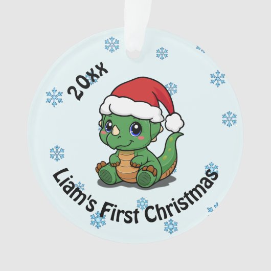 Gepersonaliseerde eerste kerst acryl Ornament (voorkant)