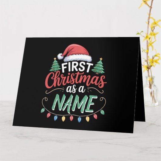 Gepersonaliseerde eerste kerst als een familie mat kaart (Gele Bloem)