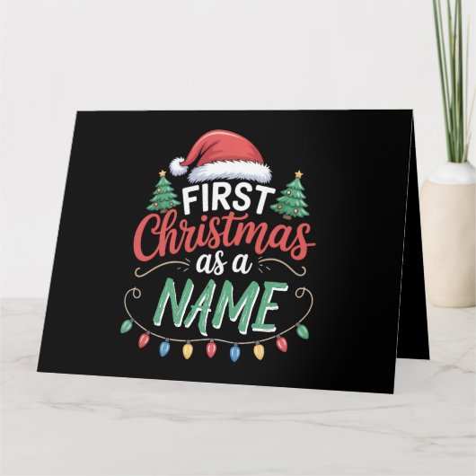 Gepersonaliseerde eerste kerst als een familie mat kaart (Voorkant)