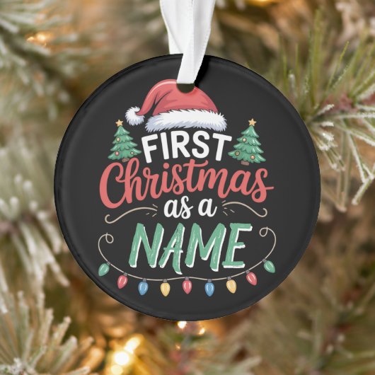 Gepersonaliseerde eerste kerst als een familie mat ornament (Boom)