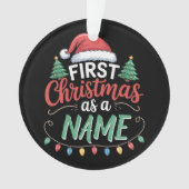 Gepersonaliseerde eerste kerst als een familie mat ornament (voorkant)