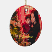 Gepersonaliseerde eerste kerst als een moeder met keramisch ornament (Rechts)