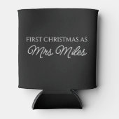 Gepersonaliseerde 'Eerste kerst als mevrouw' famil Blikjeskoeler (Voorkant)