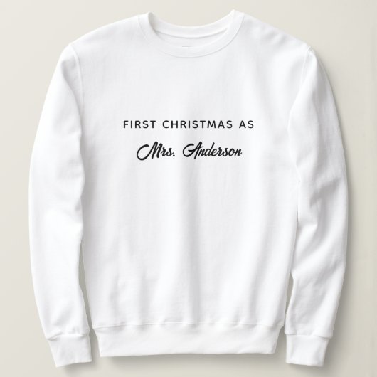 Gepersonaliseerde eerste kerst als Mrs Trendy Trui (Design voorkant)