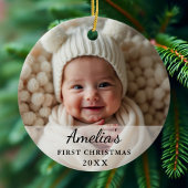 Gepersonaliseerde eerste kerst Baby foto Keramisch Ornament