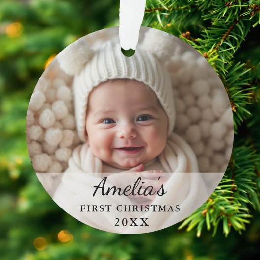 Gepersonaliseerde eerste kerst Baby foto Ornament