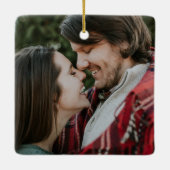 Gepersonaliseerde eerste kerst betrokken decoratie (Achterkant)