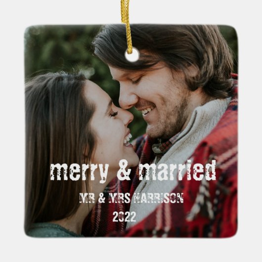 Gepersonaliseerde eerste kerst betrokken decoratie (Voorkant)