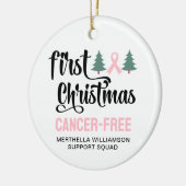 Gepersonaliseerde EERSTE KERST Borstkanker Gratis Keramisch Ornament (Links)