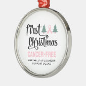 Gepersonaliseerde EERSTE KERST Borstkanker Gratis Metalen Ornament (Links)