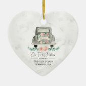 Gepersonaliseerde eerste kerst getrouwde Ornament (Voorkant)