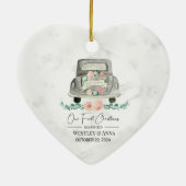 Gepersonaliseerde eerste kerst getrouwde Ornament (Achterkant)