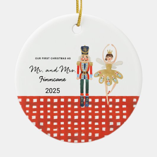 Gepersonaliseerde eerste kerst getrouwde Ornament  (Voorkant)