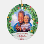 Gepersonaliseerde eerste kerst Godfather Keramisch Ornament (Links)