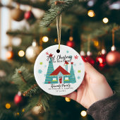 Gepersonaliseerde eerste kerst in een nieuw huis keramisch ornament