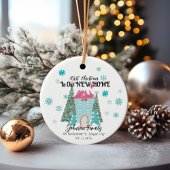 Gepersonaliseerde eerste kerst in een nieuw huis keramisch ornament