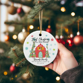 Gepersonaliseerde eerste kerst in een nieuw huis keramisch ornament