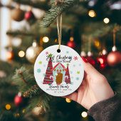 Gepersonaliseerde eerste kerst in een nieuw huis keramisch ornament