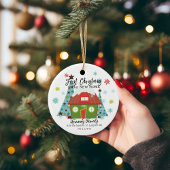 Gepersonaliseerde eerste kerst in een nieuw huis keramisch ornament