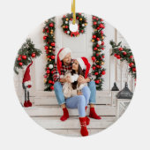 Gepersonaliseerde eerste kerst in nieuw huis keramisch ornament (Achterkant)