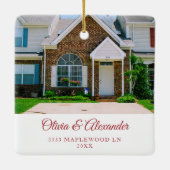 Gepersonaliseerde eerste kerst in ons nieuwe huis  keramisch ornament (Achterkant)