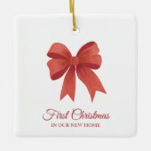 Gepersonaliseerde eerste kerst in ons nieuwe huis  keramisch ornament (Voorkant)