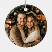 Gepersonaliseerde eerste kerst in ons nieuwe huis keramisch ornament (Achterkant)