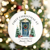Gepersonaliseerde eerste kerst in ons nieuwe huis keramisch ornament