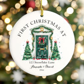 Gepersonaliseerde eerste kerst in ons nieuwe huis keramisch ornament