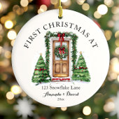 Gepersonaliseerde eerste kerst in ons nieuwe huis keramisch ornament