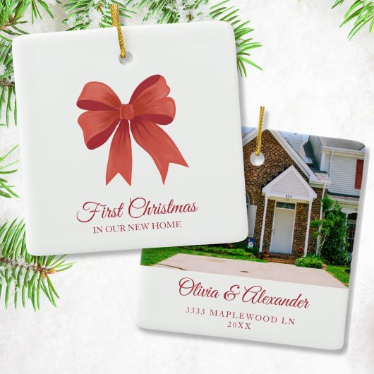 Gepersonaliseerde eerste kerst in ons nieuwe huis  keramisch ornament