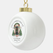 Gepersonaliseerde eerste kerst in ons nieuwe huis keramische bal ornament (Rechts)