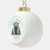 Gepersonaliseerde eerste kerst in ons nieuwe huis keramische bal ornament (Rechts)
