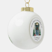 Gepersonaliseerde eerste kerst in ons nieuwe huis keramische bal ornament (Links)
